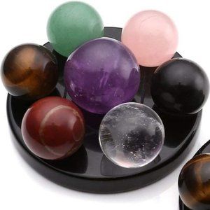 Anthropologie Seven Star Group Natural Amethyst Chakra Crystal Sphere Ball